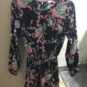 Paisley Navy Romper